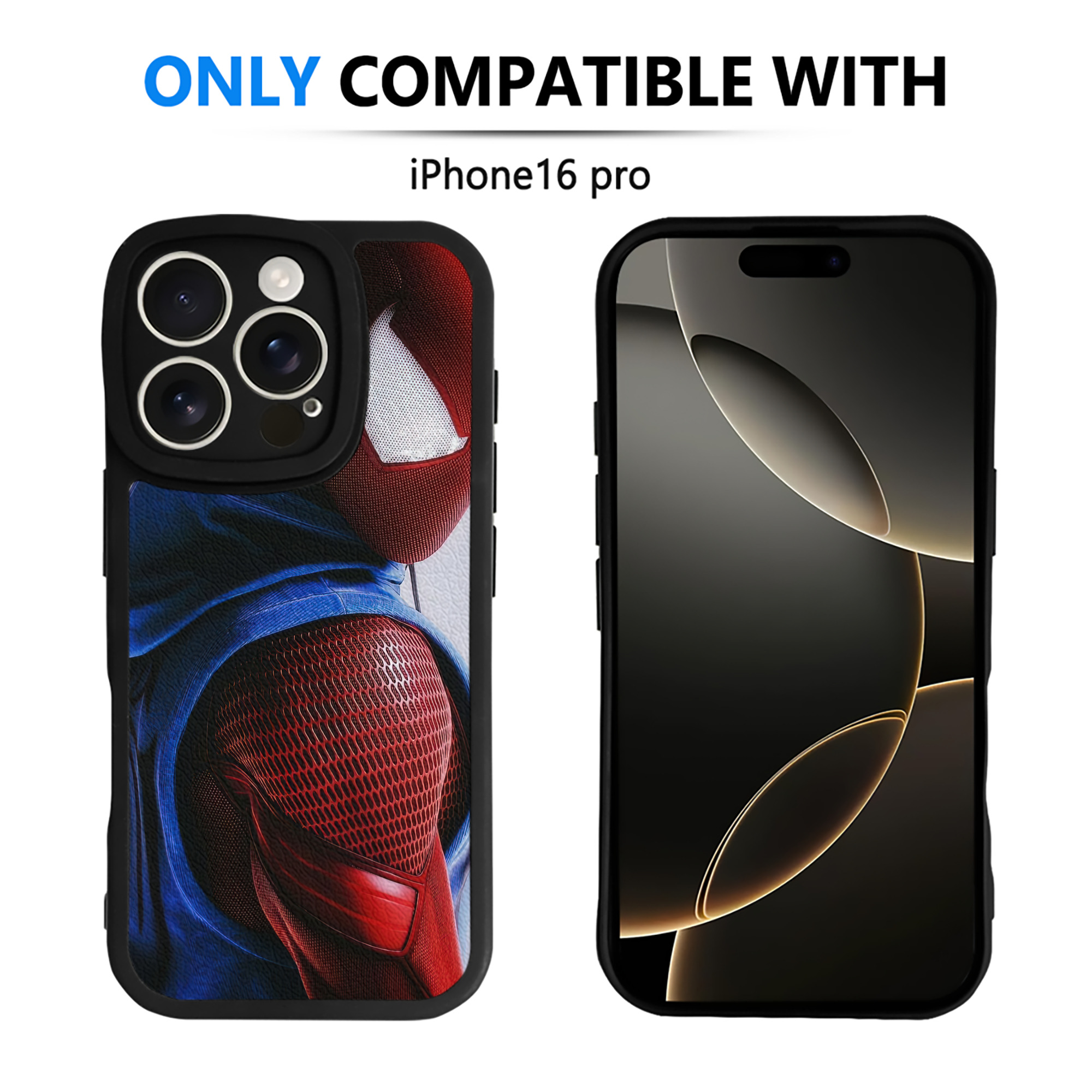 （画像用） Spider Man スパイダーマン 【iPhone 16シリーズ対応】シリコンスマホケース（レザー調） 材質：シリコン